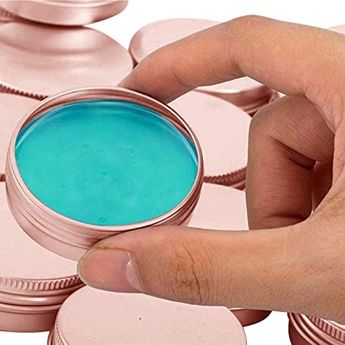 4 oz Aluminum Tin Jar with Screw Cap Refillable Container for Cosmetic, Lip Balm, Cream, Rose Gold 12 Pcs. - Image 4