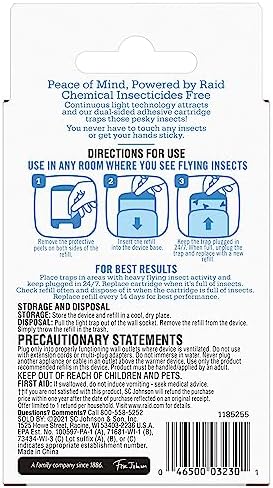 Raid Essentials Flying Insect Light Trap Refills, 2 Light Trap Refill Cartridges, Featuring Light Powered Attraction - Image 2