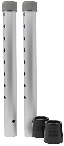 KIT: Top Glides Universal Walker Replacement Legs with Rubber Tips (Black)