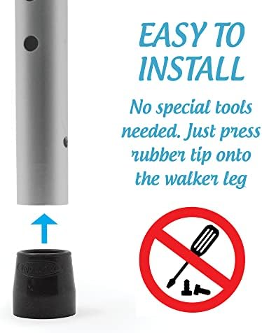 KIT: Top Glides Universal Walker Replacement Legs with Rubber Tips (Black) - Image 3