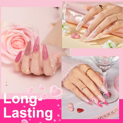AZUREBEAUTY 170Pcs Dip Powder Nail Kit Starter 36 Colors Pink Red Purple Spring Summer Dipping Powder with Base/top Coat Activator Dip Liquid Set + Nail Removal Accessories Set for Gift - Image 3