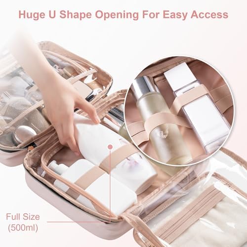 Everfun Hanging Travel Toiletry Bag for Women Traveling With Leakproof Compartment Makeup Cosmetic Organizer Dopp Kit Travel Accessories Essentials Must Have - Image 5