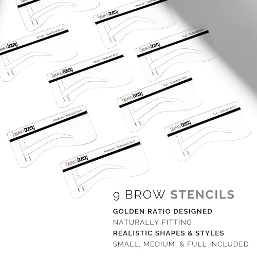 Dual-Color Eyebrow Stamp Stencil Kit with 5 Reusable Eyebrow Stencils for Professional Brow Stamping Shaping Kit and Instant Long Lasting Filling and Waterproof Tinting Definer - Image 7