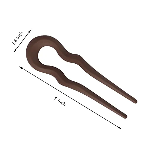 FRDTLUTHW 5.1Inch U Shaped Hair Fork Frosted French Hair Pin for Women Girls(pack of 4) - Image 8