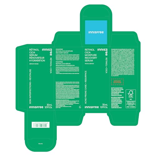 innisfree Retinol Cica Moisture Recovery Serum with Retinol, Salicylic Acid, and Cica, Gentle Korean Soothing Serum (Packaging May Vary) - Image 11