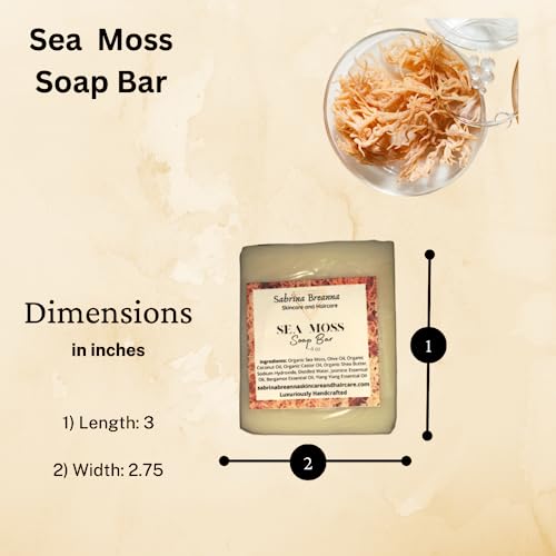 Sea Moss Soap 2 bars| Handmade| For All Skin Types Acne, Eczema, Psoriasis | Shea Butter, All Natural, Body and Face, Dr. Sebi Inspired, Vegan, Gluten Free, Men & Women, Moisturizing, Essential Oils - Image 7