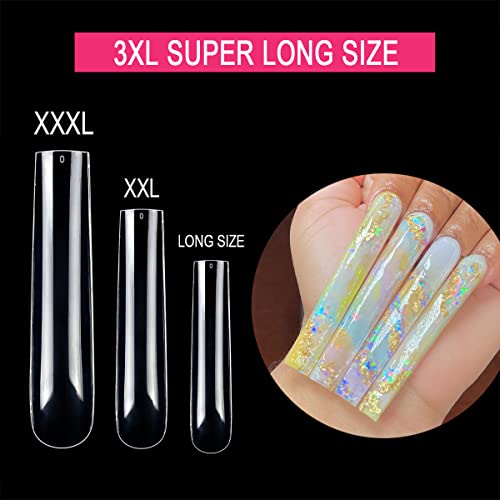 3XL Square Full Cover Nail Tips,SWETIDY 360PCS XXXL Straight Tapered Square Press on Nail Tips with Box for Nail Salons and DIY Nail Art, 12 Sizes with Box - Image 4
