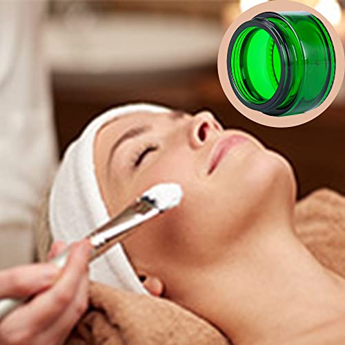 4PCS 1 oz Glass Container Jars with Lids, Small Empty Cosmetic Round Jar for Cream, Lotion (Green) - Image 2