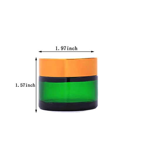 4PCS 1 oz Glass Container Jars with Lids, Small Empty Cosmetic Round Jar for Cream, Lotion (Green) - Image 5