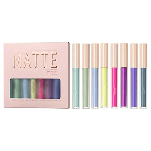 MAEPEOR Matte Liquid Eyeshadow 8 Colors Colored Smooth Creamy Eyeshadow Set Lightweight High-pigmented and Waterproof Long Lasting Matte Eyeshadow (Matte Colored, 8Colors Set 3) - Image 9