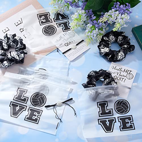 Juexica 36 Pcs Volleyball Team Gifts: 12 Bracelets, 12 Scrunchies, 12 Bags for Players and Volleyball Lovers - Image 6