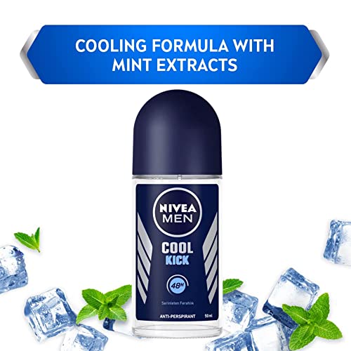 Nivea for Men Cool Kick Anti-Transpirant Deodorant ROLL-ON, 50 ML / 1.7 OZ (PACK OF 3) - Image 6