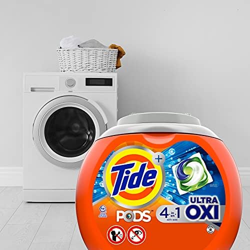 Tide PODS Liquid Laundry Detergent Soap Pacs, 4-n-1 Ultra Oxi, HE Compatible, Built in Pre-treater for Stains, 57 Count - Image 6