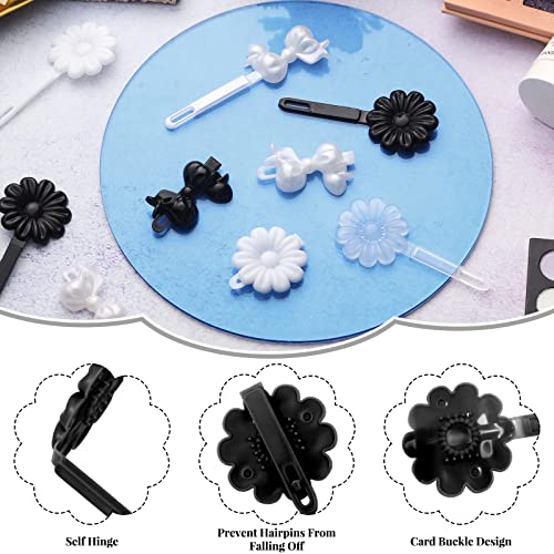 Janinka 72 Pieces Self Hinge Plastic Hair Clips: 80s 90s Cartoon Hairpins, Colorful Cute Clips for Toddler Girls (White Black Clear, Classic) - Image 3