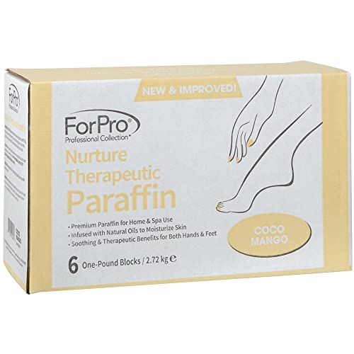 ForPro Professional Collection Nurture Paraffin Wax Refill, Coco Mango, Six 1-Pound Paraffin Blocks, Non-Greasy, Moisturizing for Soft & Healthy Skin, Coconut Mango, 6 Lbs - Image 4