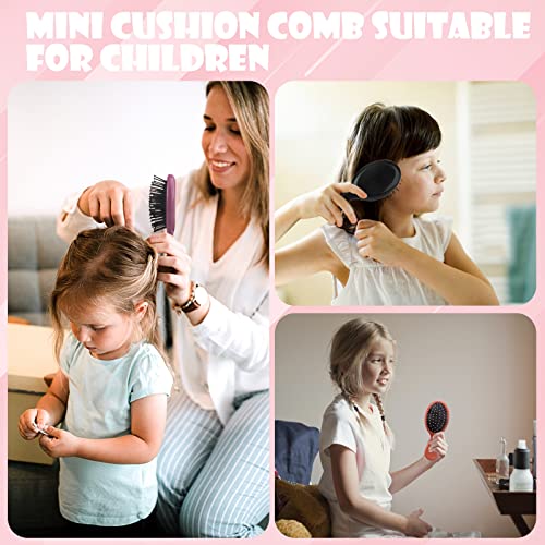 ANSLCA Bulk Mini Brush Set - 28 Pack: 14 Travel Mini Brushes + 14 Wide Detangling Mini Combs for Wet/Dry Hair (Stylish Colorful) - Image 2