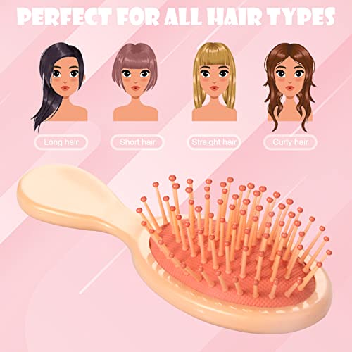 ANSLCA Bulk Mini Brush Set - 28 Pack: 14 Travel Mini Brushes + 14 Wide Detangling Mini Combs for Wet/Dry Hair (Stylish Colorful) - Image 5