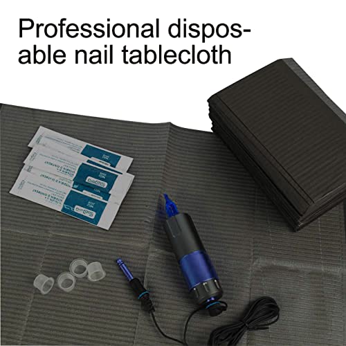 125PCS Disposable Nail Art Table Towels Mat 13" X 17" Waterproof 3 Ply Nail Art Mat Paper Sheet Clean Pads Tattooing Table Mat Nail Table Cover Tattoo Supplies (Black) - Image 2