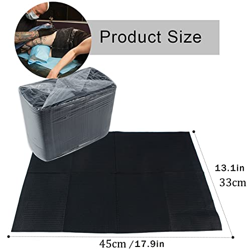 125PCS Disposable Nail Art Table Towels Mat 13" X 17" Waterproof 3 Ply Nail Art Mat Paper Sheet Clean Pads Tattooing Table Mat Nail Table Cover Tattoo Supplies (Black) - Image 3