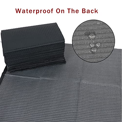 125PCS Disposable Nail Art Table Towels Mat 13" X 17" Waterproof 3 Ply Nail Art Mat Paper Sheet Clean Pads Tattooing Table Mat Nail Table Cover Tattoo Supplies (Black) - Image 4