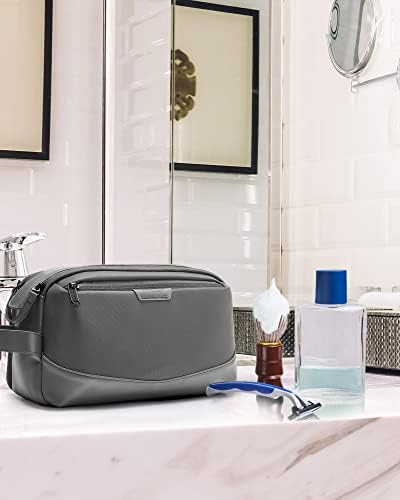 BAGSMART Toiletry Bag for Men, Large Travel Toiletry Organizer, Dopp Kit Water-resistant Shaving Bag for Toiletries Accessories - Grey - Image 5