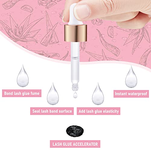Lash Bonder for Eyelash Extensions Super Bonder Glue Accelerator with 10Pcs cotton swab Lash Extension Sealant Longer Retention Waterproof Oil-proof Special Dropper design for Dose Control(Aloe,15ml) - Image 2