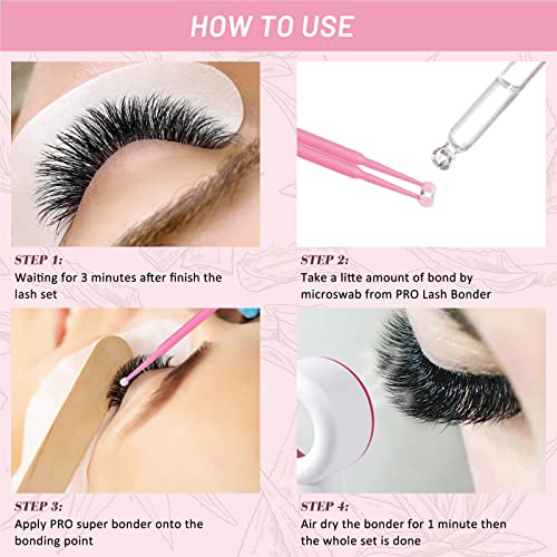 Lash Bonder for Eyelash Extensions Super Bonder Glue Accelerator with 10Pcs cotton swab Lash Extension Sealant Longer Retention Waterproof Oil-proof Special Dropper design for Dose Control(Aloe,15ml) - Image 6