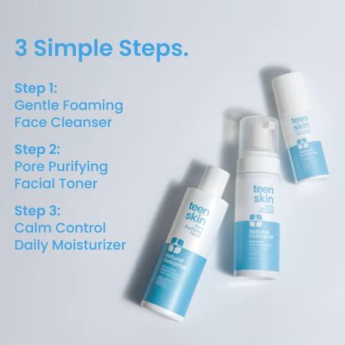 Teen Skin 3-Step Skin Care Kit | Daily Boys & Girls Skin Care Regimen | Face Wash, Toner, & Moisturizer | Perfect for Teens Preteens & Kids Looking to Prevent Acne | 3 Pc - Image 3