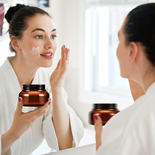 Tessco 24 Pack Plastic Jars with Lids Labels Plastic Containers Round Refillable Cosmetic Containers Empty Body Butter Jars Sugar Scrub Containers for Cosmetics (Brown,8 oz) - Image 7