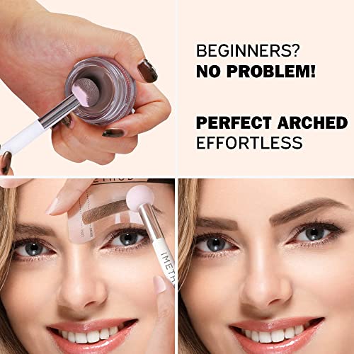 iMethod Eyebrow Stamp and Eyebrow Stencil Kit - Eye Brow Stamping Kit, Brow Stamp Kit, Brow Stencil and Stamp Kit, Brow Trio Eyebrow Kit, Perfect Bushy Eyebrows, Medium Brown - Image 4