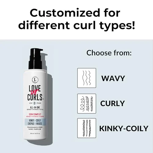 Love Ur Curls Fragrance Free All in One Curl Cream Styler for Kinky Coily Textured Hair, Repair, Define, Hydrate & Style with Shea Butter, 250mL - Image 3