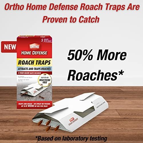 Ortho Home Defense Roach Trap with Bait Tablets, Cockroach Killer, Baited Glue Traps, Roach Traps, High Catch Rate, Roach Killer Indoor Infestation for Homes & More, 30 Traps (6 Pack)… - Image 2