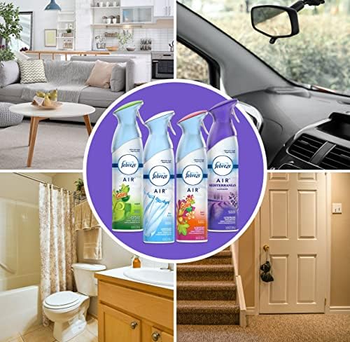Febreze Air Freshener Odor Eliminator Spray, Assorted Scent Febreze & Bathroom Deodorizer, Original, Island Fresh, Linen Sky & Lavender, 4 Pack - Image 3
