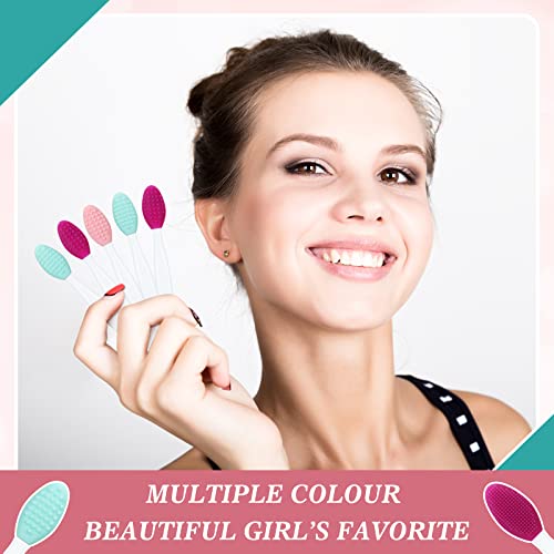 Patelai 24 Pcs Silicone Exfoliating Lip Brush with Container, Double Sided Silicone Lip Scrubber Soft Cleaning Brush Face Cleaning Applicator for Plump Smoother Lip Appearance(Pink, Green, Purple) - Image 7