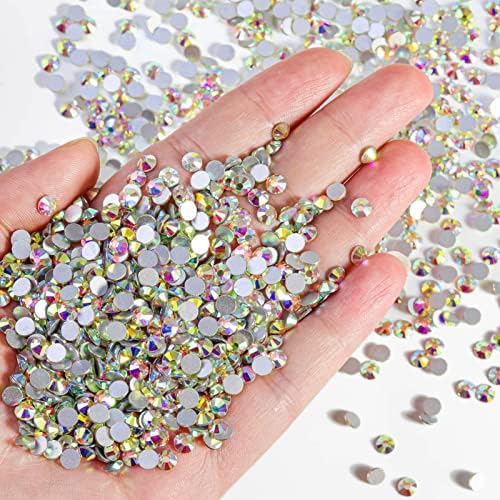Beadsland Flatback Rhinestones Bulk,14400pcs AB Crystal Rhinestones for Nails Crafts Clothes DIY Decoration, Crystal AB, SS16, 3.8-4.0mm - Image 2