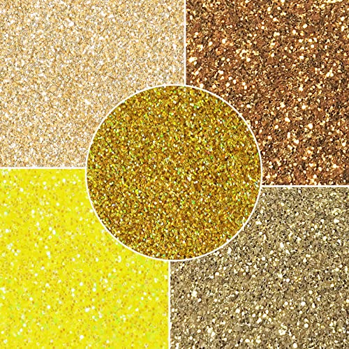 MARBLERS Cosmetic Grade Fine Glitter 5-Pack [Gold Feeling] 0.90oz (25g) | Non-Toxic | Vegan | Cruelty-Free | Eyeshadow, Nail Polish, Nail Art | Festival, Rave & Party Makeup | Body & Face - Image 2