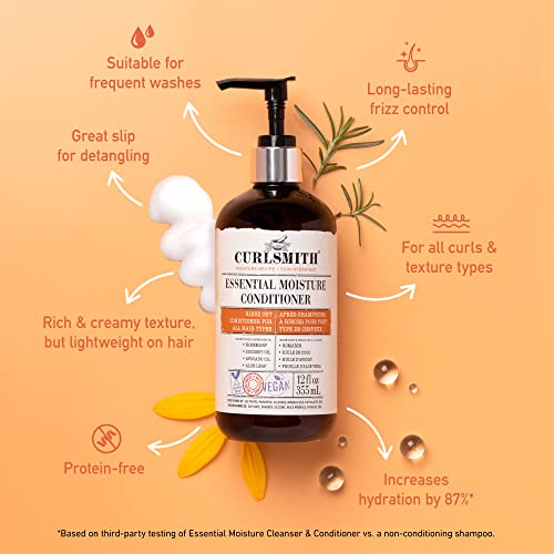 CURLSMITH - Essential Moisture Conditioner, Lightweight Frizz Control for Wavy, Curly and Coily Hair, Vegan - Image 3