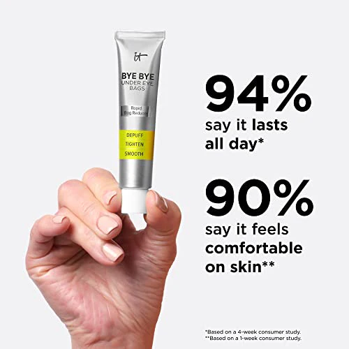 IT Cosmetics Bye Bye Under Eye Bags Treatment For Women & Men – Temporary Undereye Bag Reducer & Under Eye Corrector Depuffs, Tightens, Smooths & Reduces Look of Wrinkles & Fine Lines - 0.5 Fl. Oz - Image 6