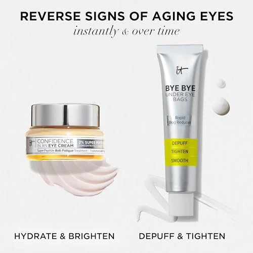 IT Cosmetics Bye Bye Under Eye Bags Treatment For Women & Men – Temporary Undereye Bag Reducer & Under Eye Corrector Depuffs, Tightens, Smooths & Reduces Look of Wrinkles & Fine Lines - 0.5 Fl. Oz - Image 8