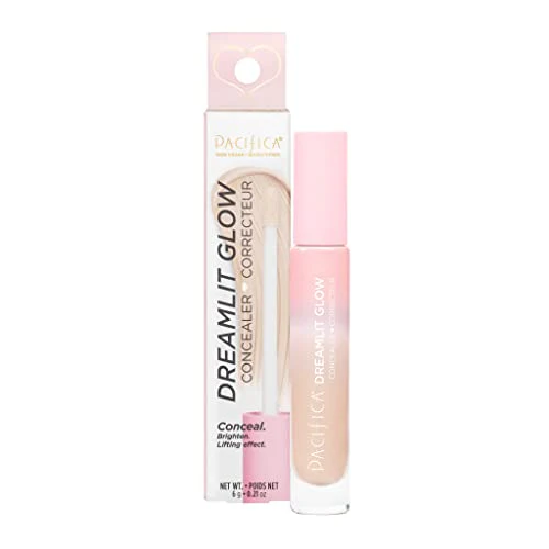 Pacifica Concealer – DreamLit Glow Full Coverage Concealer with Squalane for Dark Circles & Dark Spot Correction, Lightweight & Long-Lasting, Vegan & Cruelty-Free, Shade 11 (Light Beige)
