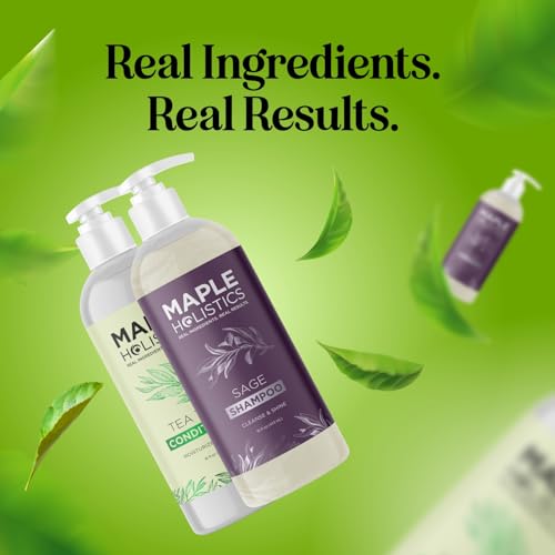 Sulfate Free Shampoo and Conditioner Set - Tea Tree Sage and Rosemary Shampoo and Conditioner for Dry Flaky Scalp Care - Deep Cleansing Color Safe Shampoo and Conditioner for Damaged Dry Hair Care - Image 11