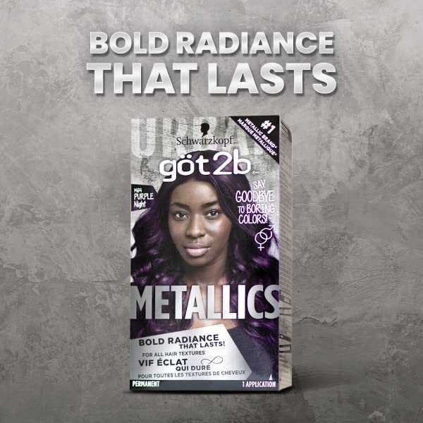 Got2b Metallics Permanent Hair Color, M64 Purple Night Charcoal - Image 4