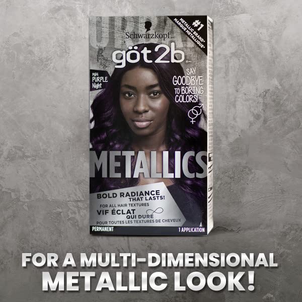 Got2b Metallics Permanent Hair Color, M64 Purple Night Charcoal - Image 5