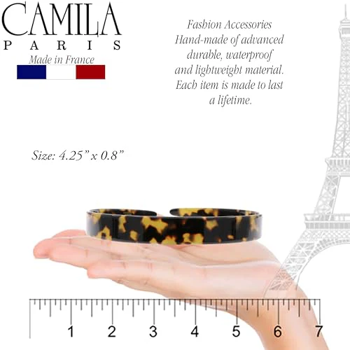 Camila Paris CP3466 French Headband for Women, Handmade Tokyo, Strong Hold Grip Women's Hair Band, Ligth and Very Flexible, No Slip and Durable Styling Girls Hair Accessories, Made in France - Image 3