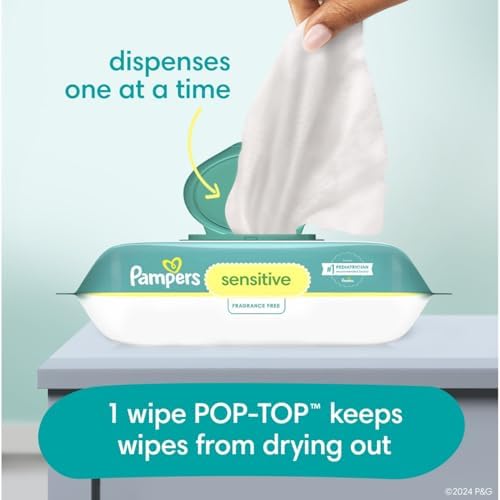 Pampers Swaddlers Disposable Baby Diapers Size 5, 2 Month Supply (2 x 132 Count) with Sensitive Water Based Baby Wipes 12X Multi Pack Pop-Top and Refill (1008 Count) - Image 9