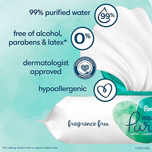 Pampers Pure Protection Disposable Baby Diapers Size 7, 2 Month Supply (2 x 88 Count) with Aqua Pure Baby Wipes, 12X Pop-Top Packs (672 Count) - Image 5