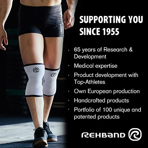 Rehband 7mm Power Max Knee Compression Sleeve for Strength Sports, Competition Grade, Neoprene Knee Sleeves for Bodybuilding & Heavy Powerlifting, Colour:Blue - 1 Pair, Size:Medium - Image 7