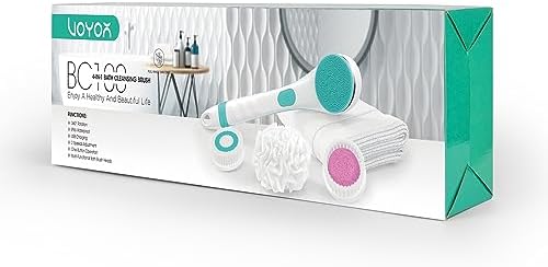 VOYOR Electric Body Brush Back Scrubber for Shower Rechargeable Exfoliating Bath Brush Powered Shower Brush with Non-Slip Long Handle Deep Cleansing, Exfoliation, Massaging Spin Brush BC100 (Pink) - Image 8