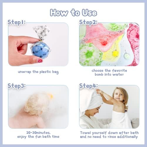 Bath Bombs for Kids, 12pcs Bath Bombs with Surprise Crystal Toys Inside, Handmade Natural and Organic Bubble Bath Fizzies, Birthday Easter Gift for Girls and Boys - Image 6