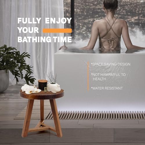 Shower Foot Rest 12 in - Shower Stool for Shaving Legs, Small Corner Bathroom Bench Suitable for Small Shower Spaces - Bath Seat, Spa Foot Rest Shaving Stool - Image 2